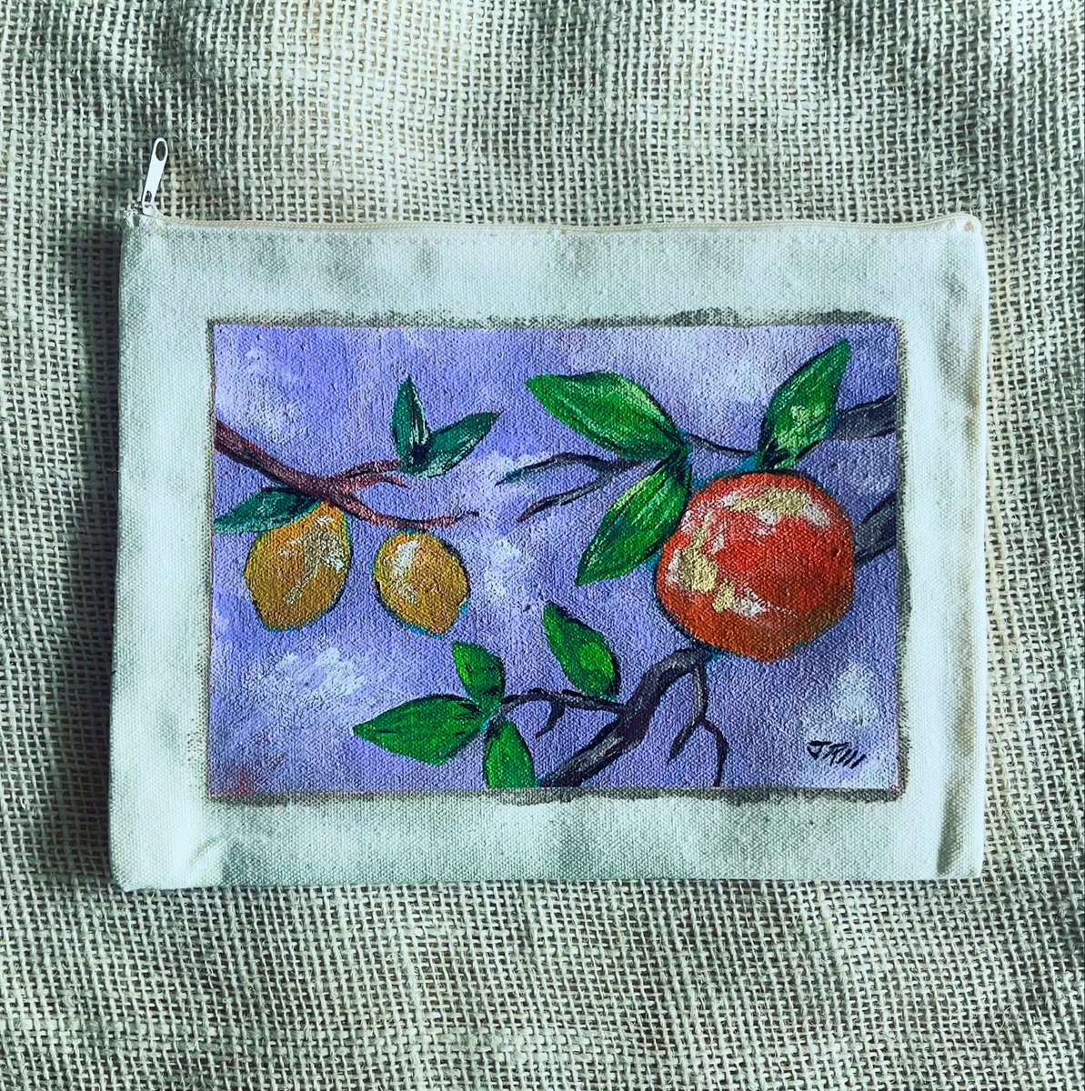 Oranges 🍊 or lemons 🍋! lol , they will be added to my shop soon. Link to shop in Bio #art #artist #arts #artistsoninstagram #artgallery #craft #painting #paintings #painter #artoftheday #lemon #foodart #impressionism #pouch #pouches #canvas #canvaspainting #canvasart