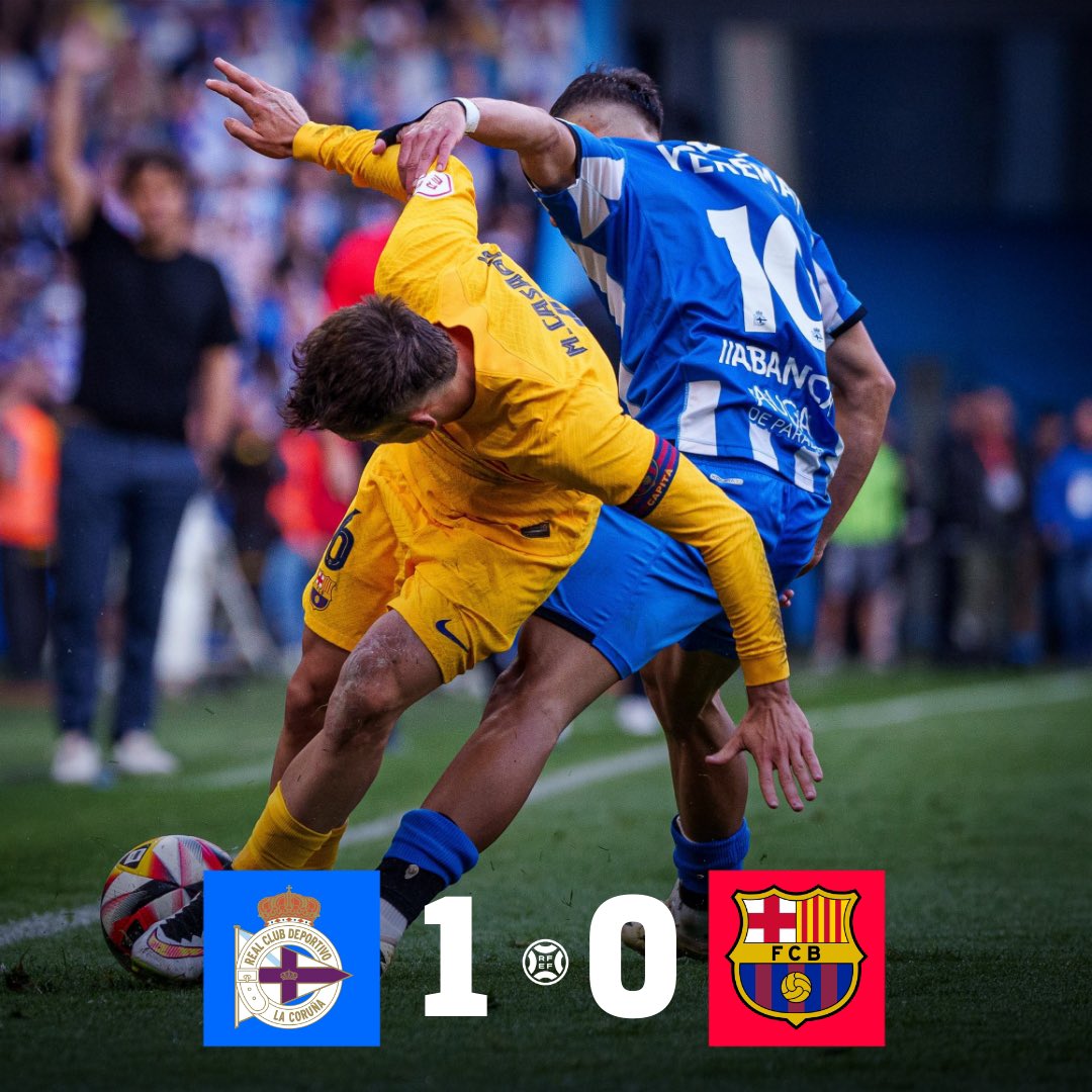 ⌚️ 𝐅𝐈𝐍𝐀𝐋 💪🏼 RC Deportivo 🆚 𝐁𝐚𝐫𝐜̧𝐚 𝐀𝐭𝐥𝐞̀𝐭𝐢𝐜 (1-0) ⚽️ Lucas Pérez (58’) 👉🏼 Derrota per la mínima a Riazor en un molt bon partit del filial blaugrana que ha lluitat fins al final #ForçaBarça 💙❤️