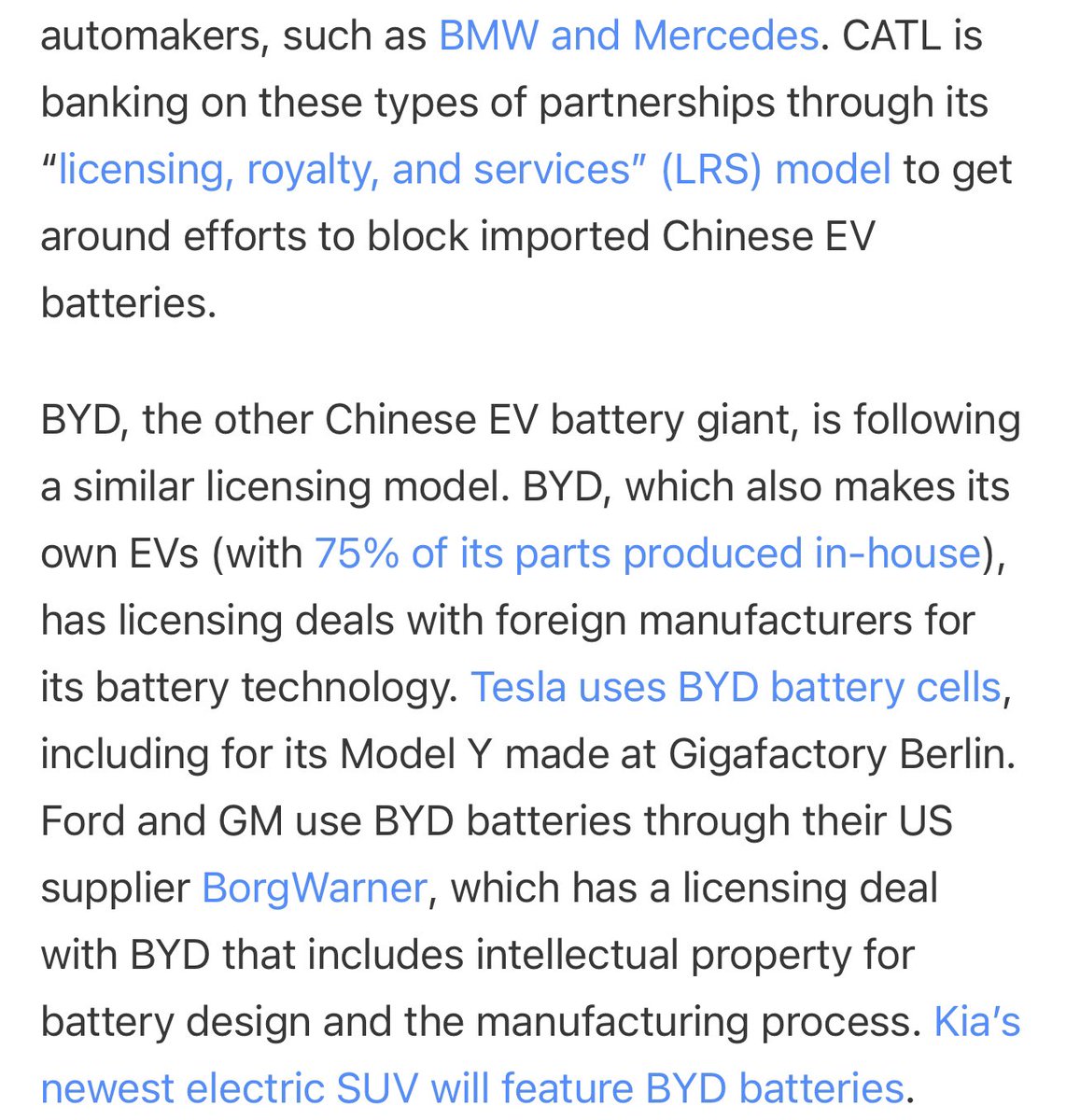 Chinese EV battery makers have already been working on ways to get around tariffs, as I mentioned in a recent High Capacity piece.

CATL is pursuing a “licensing, royalty, and services” model. BYD is also doing licensing deals.
