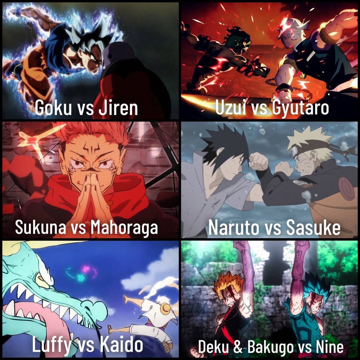 ThatAnimeBro's tweet photo. Rate these fights https://t.co/RXshVpprZt