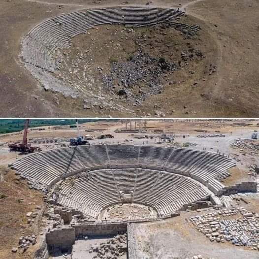 A 2200 year-old theater in the ancient city of Laodicea in Denizli Province, Türkiye. Laodicea on Lycus was an ancient city built on the Lycus river. It was located in the Hellenistic regions of Caria and Lydia and later became the Roman province of Phrygia Pacatiana. Theater…