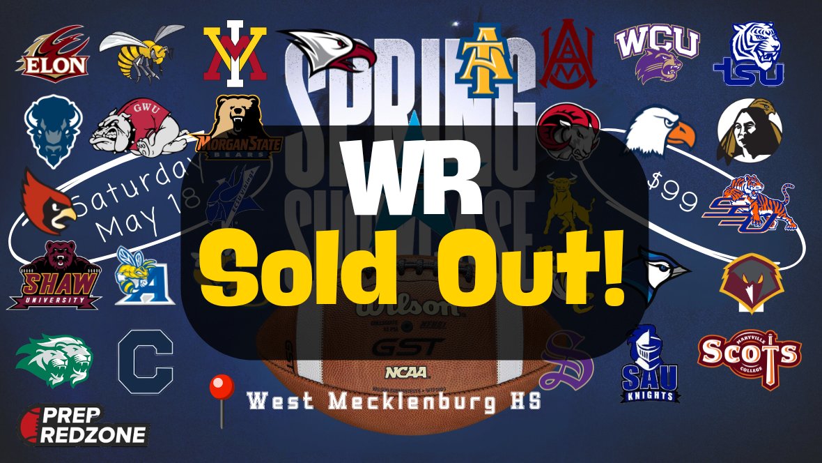 Wide Receivers are now SOLD OUT. DB & OL are the only positions left with open spots. Don't miss your opportunity to compete in front of coaches from nearly 30 colleges!! Registration closes Wednesday night.