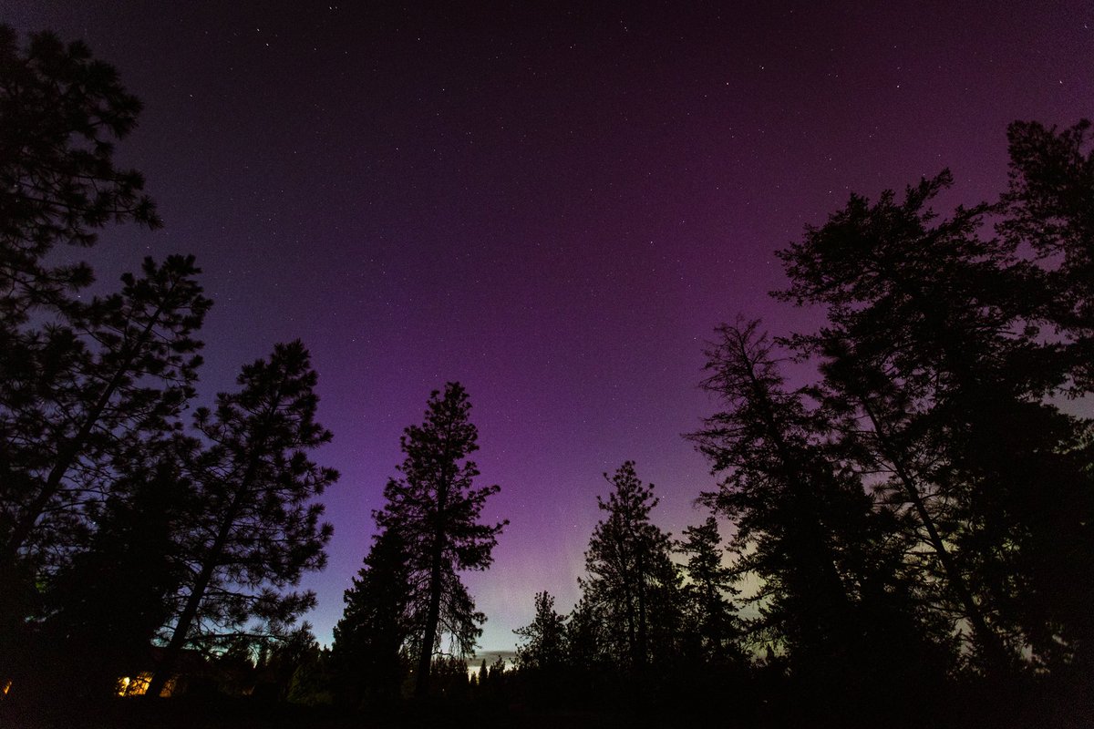 Last night the northern lights came out early and disappeared fast. Spokane Wa