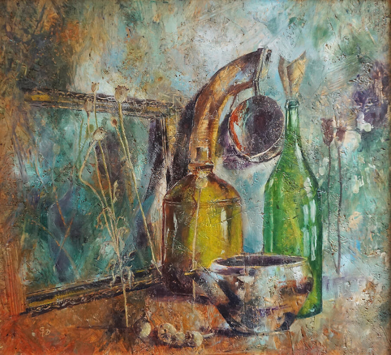 In the Attic Encaustic by @dorastorkart 
pixels.com/featured/in-th…

#attic #StillLife #impressionism #glass #textured #encaustic #waxpainting #Contemporary #painting #colorful #homedecor #gifts #unique #AYearForArt #BuyIntoArt #MakingArtWork #SpringIntoArt