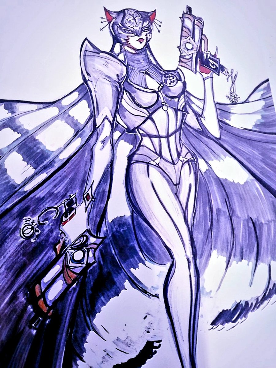 'Beware 'The Platinum Knight' has' Arived To Bring Color to your World 🤍Cutie j 🤍 Colerd Version . {Bayonetta } 💬 Everyone I just want to drop this khaw that I finally finished my uni work Xd. #Bayonetta. #Bayonetta3. #art. #jeanne. #anime.
