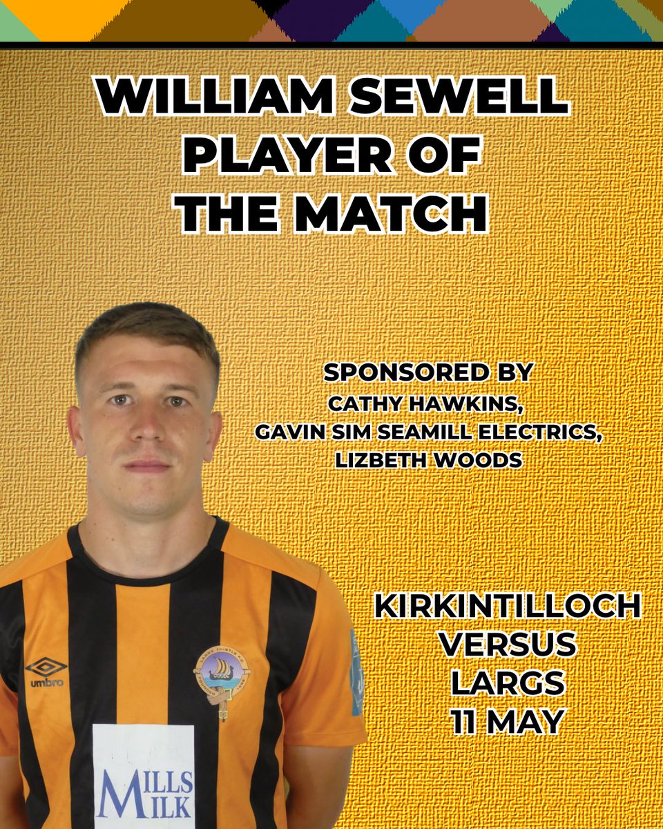 Your Player of the Match this Saturday was Will Sewell. Well in, Will! 👏