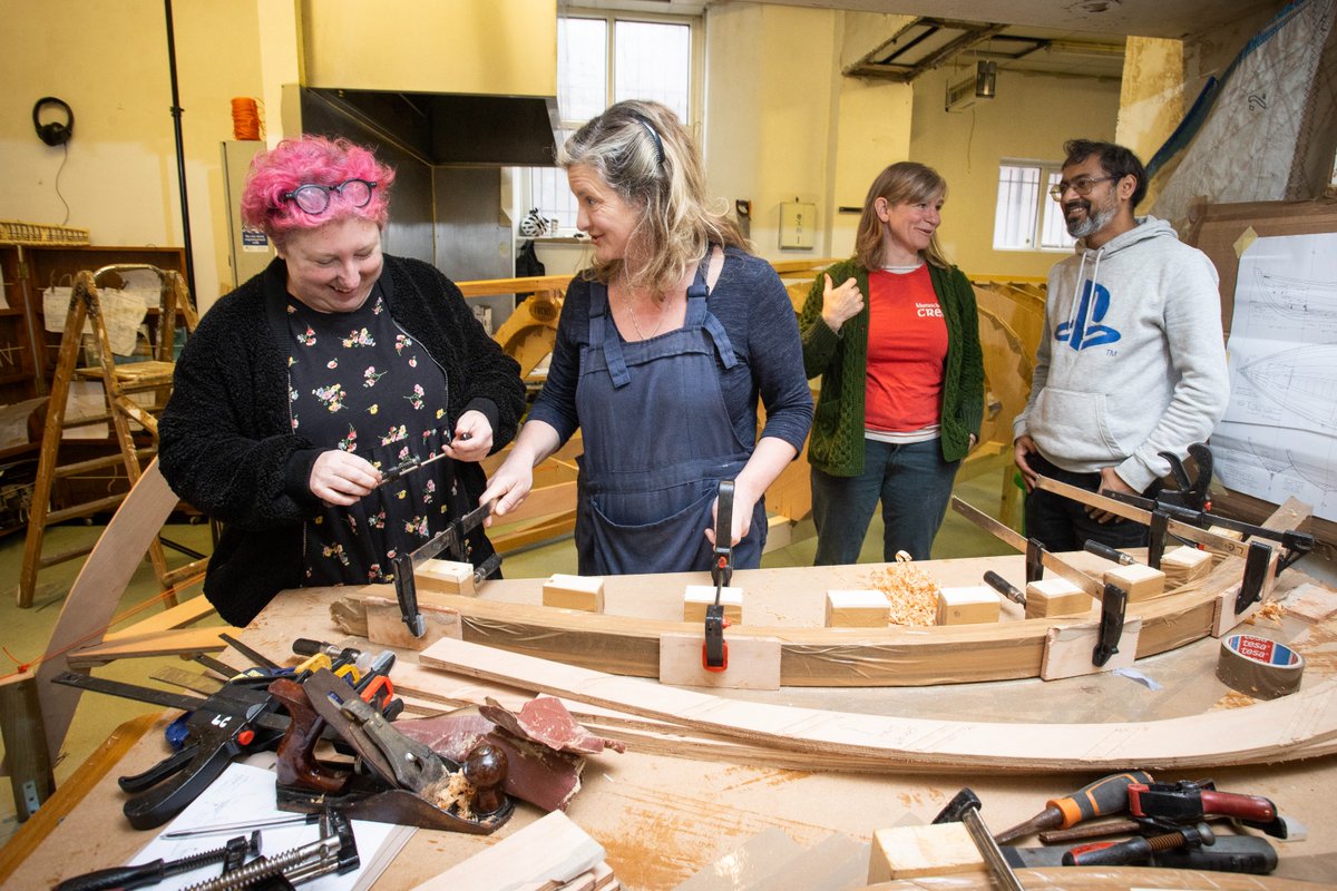 Some lovely projects underway for #Belfast2024 - like this giant skiff build from <a href="/pssquared/">PS²</a>

Their new drop-in space at CastleCourt is now open - call in &amp; get boat building!

Also coming soon - Little Amal next weekend &amp; Big Spring Dig for <a href="/OfftheRailsDanz/">OfftheRailsDance</a> Roots on 25/26 May 📝