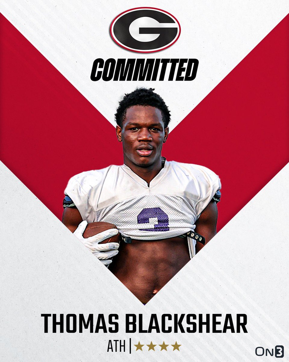 NEWS: #Georgia lands a commitment from 4-star ATH Thomas Blackshear. Blackshear details his decision: on3.com/college/georgi…