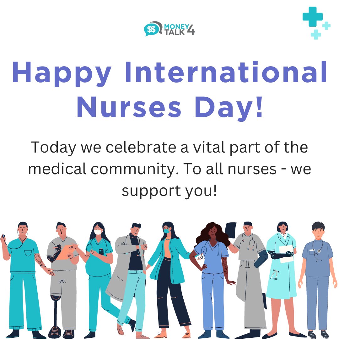 Nurses are an essential part of the medical community. We support nurses everywhere! 

 #NurseCommunity #HealthcareHeroes #NurseAppreciation #NurseEmpowerment #InternationalNursesDay #Money4TALK #NursesDay