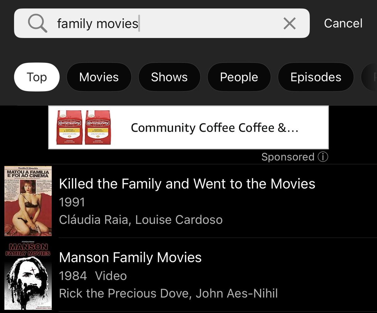 Search for “family movies” on IMDB at your own risk…. 😳