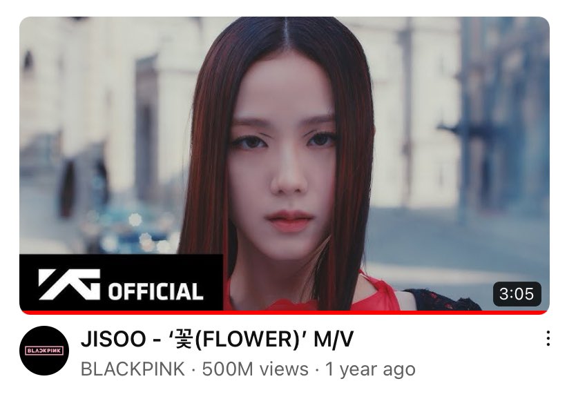 ICONIC!!! FLOWER 500M VIEWS #FLOWERbyJISOO500M