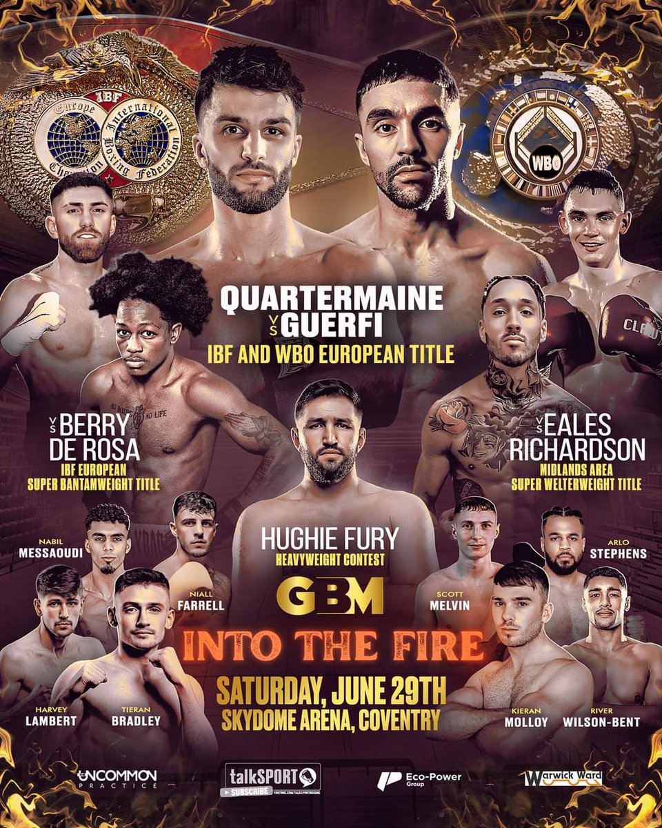 * Fight News * @TBradleyBoxing & @Kieranmolloy8 are being kept busy They will both feature on the @gbm_sports show at the Skydome arena in Coventry on Saturday 29th June The question is, will it be title fights for the Irish duo?