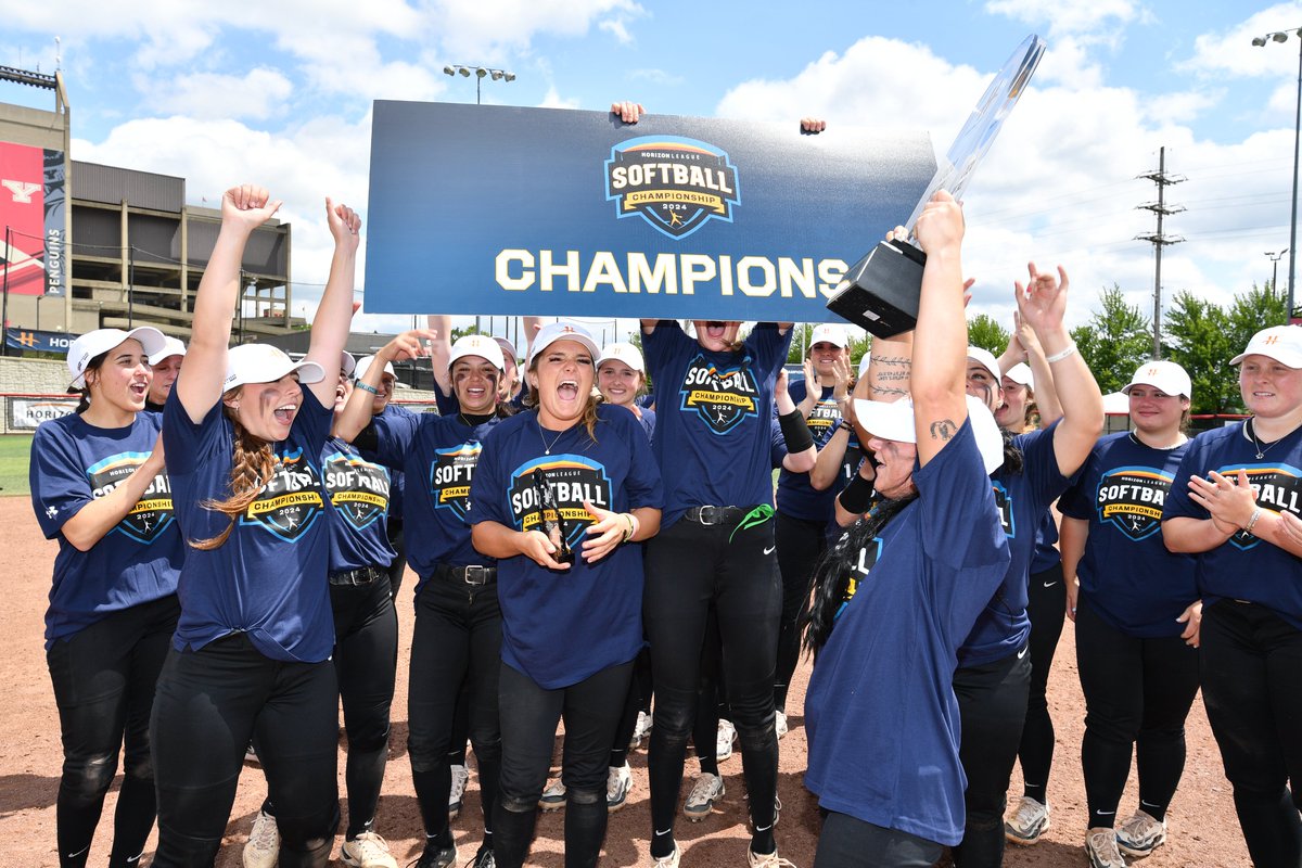 That winning feeling... Congrats to our 2024 #HLSB Champions, @CSU_Softball! Incredible performance by the Vikings this week to punch their ticket to the @NCAASoftball Tournament! #OurHorizon 🌇| #MajorExperiences