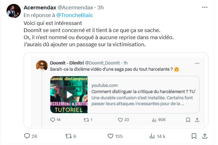 Nous en étions donc à 1 millions 400 000 personnes potentiellement concernés par les publications antérieures des comptes @AstronoGeek @Vousavezledroit @psyhodelik @MrSam144 auxquelles il faut désormais ajouter les 300 000 abonnés du compte @TroncheBiais Le lynchage continue.