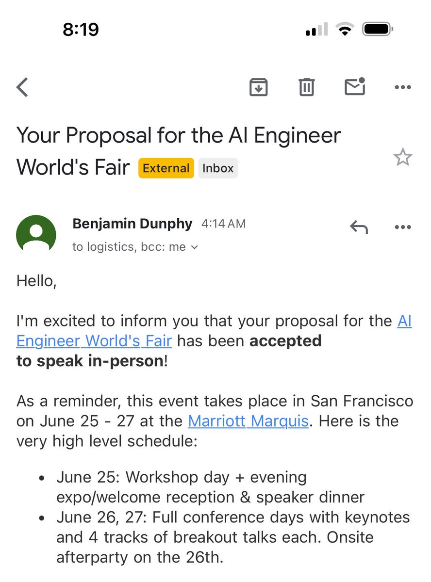 I will be speaking at the AI Engineer World’s Fair 🎉