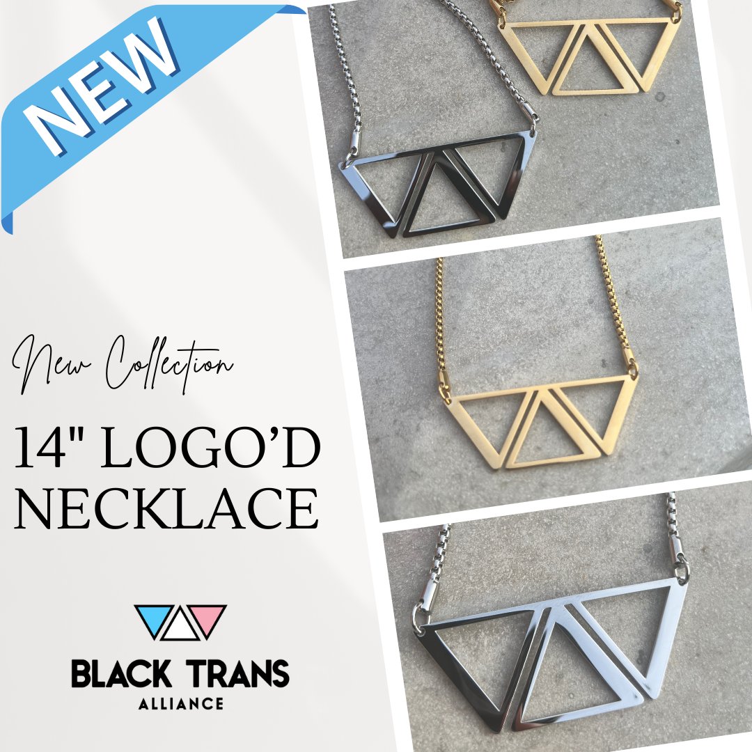 Introducing our 14' Logo'd Necklace - Beautifully Crafted in Gold & Silver Plate. inscribed on the back with Black Trans Alliance 🙌🏾. Just in time for Pride Month! 🏳️‍⚧️🏳️‍🌈

💳 £35.00 inc p&p (UK Shipping) - DM if you would like to order. 

#BlackTransLivesMatter #Trans