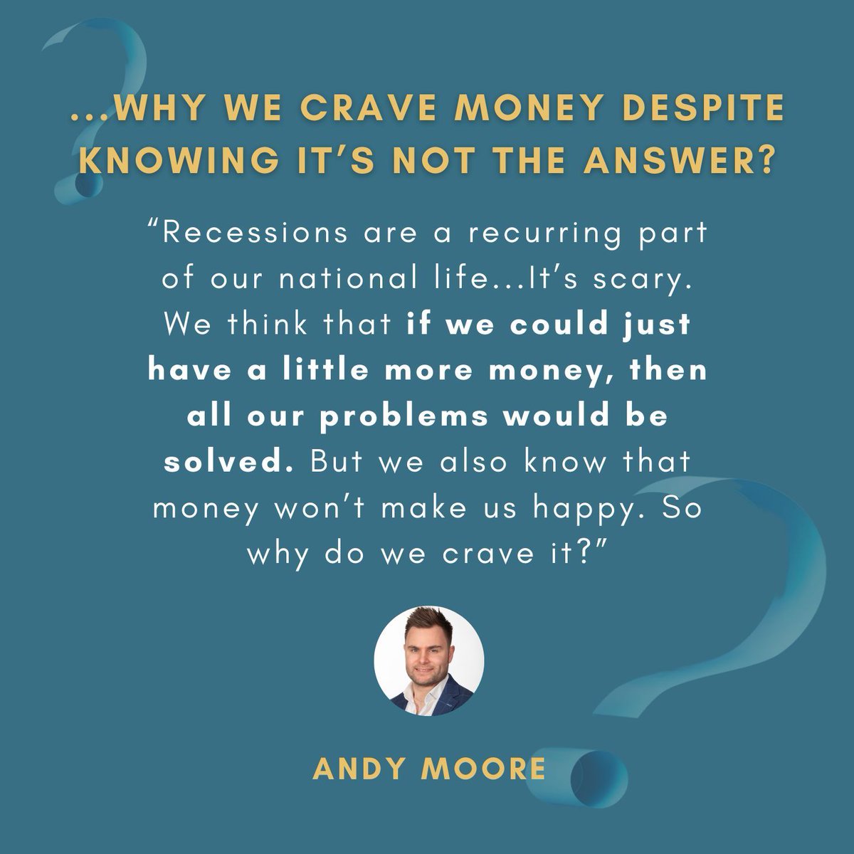 Why do so many of us crave money — despite knowing that it's not the answer? Andy Moore, one of the contributors to 'Have You Ever Wondered?' from @solascpc + @10ofThose, helps us explore whether this is more of a spiritual question than we may realise ... buff.ly/3UpP7sx