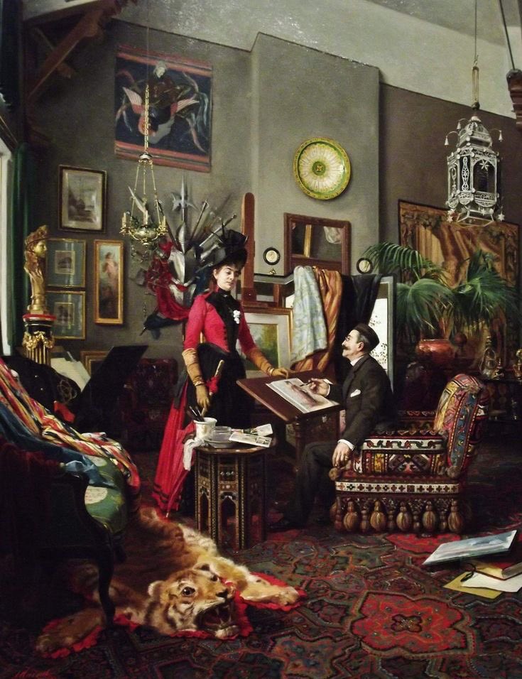 Édouard-Antoine Marsal (1845 - 1929) In the Artist’s Studio, 1889