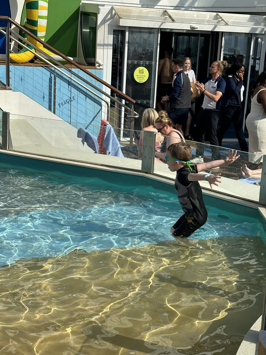 My little boy who last summer wouldn’t go in anything other than the baby splash pool throwing himself into the water. What a diff 8 months of swimming lessons can make. Some of the best money I have ever spent