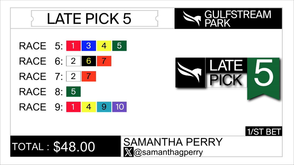 Final late pick 5 of the weekend