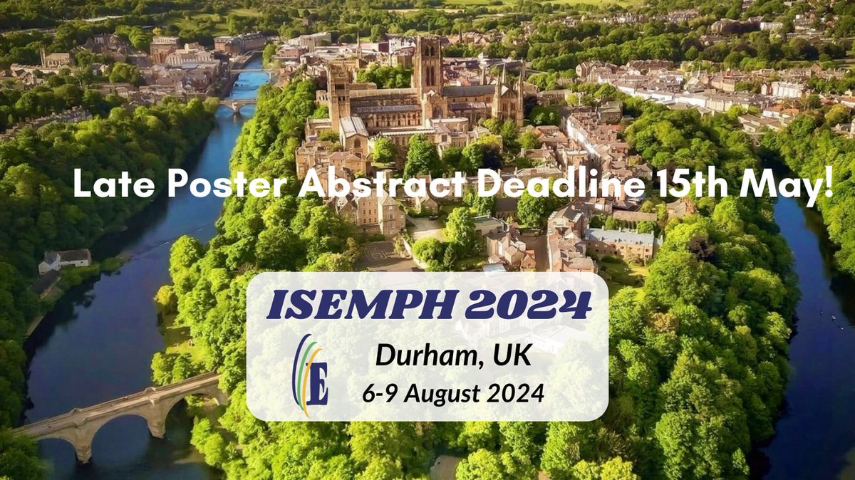 ISEMPH's tweet photo. ISEMPH 2024 in Durham is shaping up to be an excellent event - and if you want to present a poster, your last chance to submit an abstract is approaching fast! Please do so by May 15th at https://t.co/7UUtjmV1ZR https://t.co/uo5GULKsDV