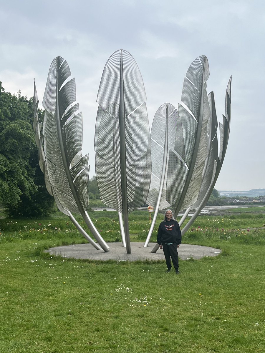 Here is Cousin Deanna at the Kindred Spirits Monument just outside Cork, Ireland. In 1847, when hearing of the great famine in Ireland, the Choctaw Nation donated $170 as relief, an astronomical amount then, just a few decades after the Trail of Tears.This commemorates that event