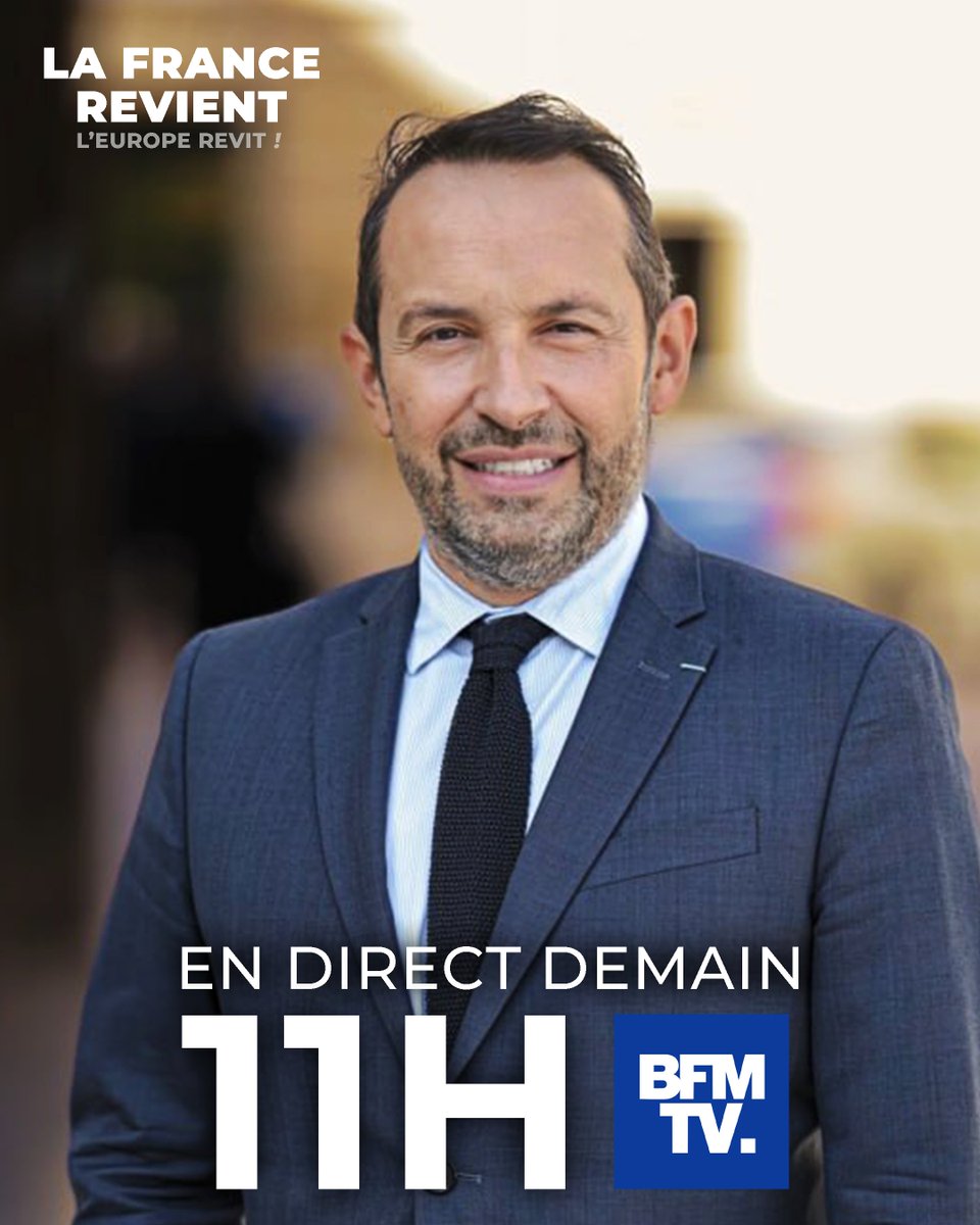 📺Je serai demain matin en duplex de @BFMTV à 11h ! #VivementLe9Juin