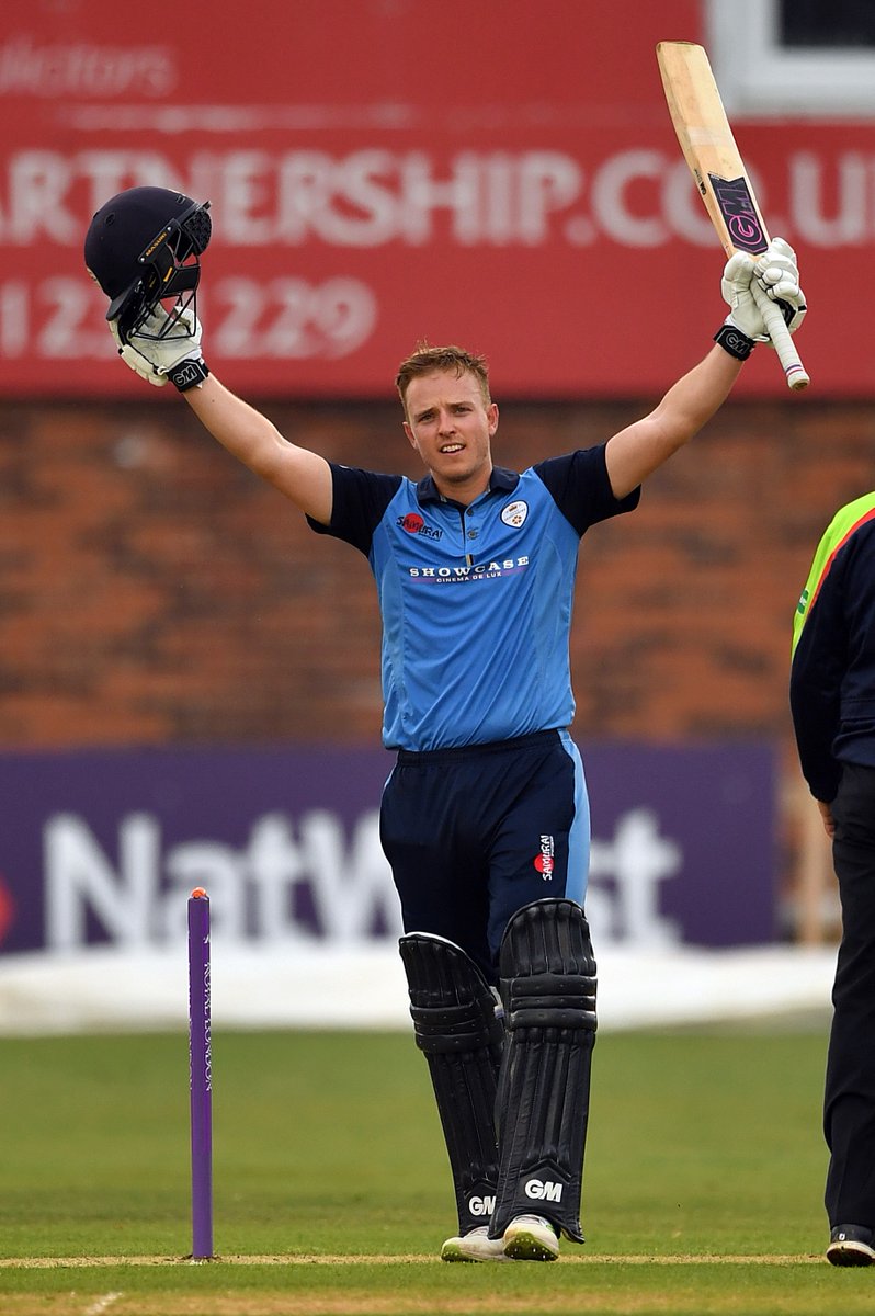 On This Day in 2018 @BennySlats scored a 77-ball hundred for @DerbyshireCCC against Yorkshire at Derby in a RL50 Cup game...he finished on 109 not out...