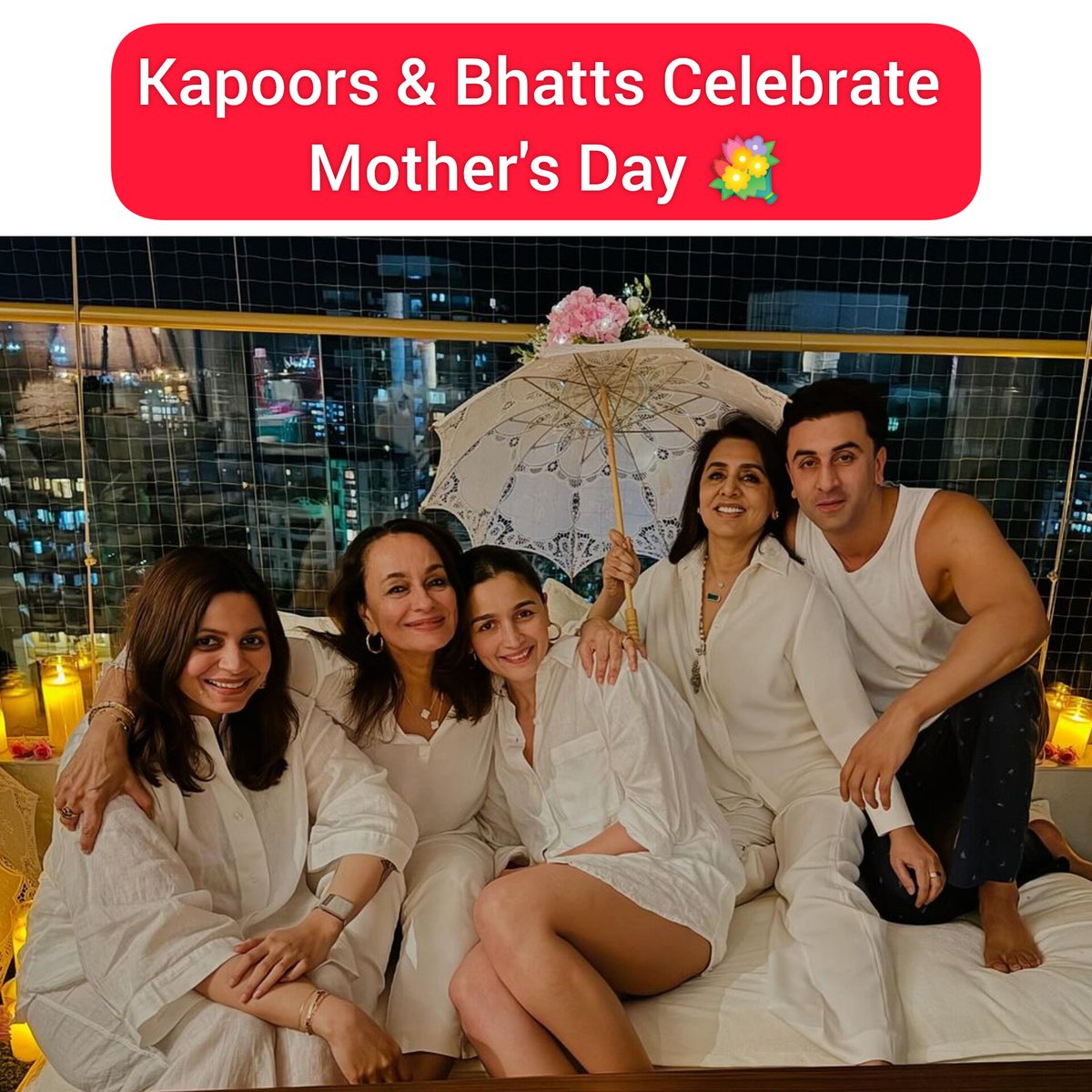 Happy Mother's Day from Kapoors and Bhatts 😍

#AliaBhatt #RanbirKapoor #NeetuKapoor #SoniRazdan #ShaheenBhatt #GlamourAlert