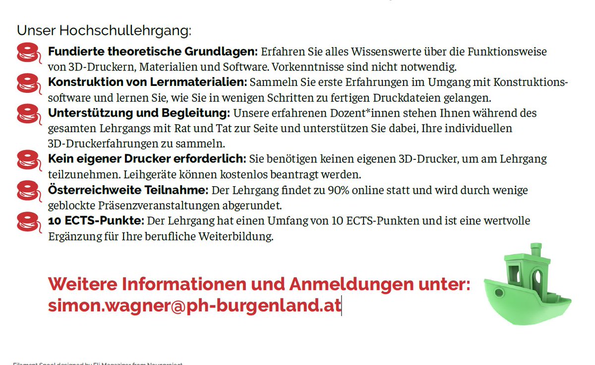 ThomasLeitgeb's tweet photo. Was bietet unser Lehrgang?  📚 Fundierte theoretische Grundlagen: Erlange umfassendes Wissen über 3D-Drucker, Materialien und Software. Keine Vorkenntnisse erforderlich!  🛠️ Konstruktion von Lernmaterialien: Sammle erste Erfahrungen im Umgang mit Konstruktionssoftware 💡🚀 (4/n) https://t.co/JdGJIt0mqJ