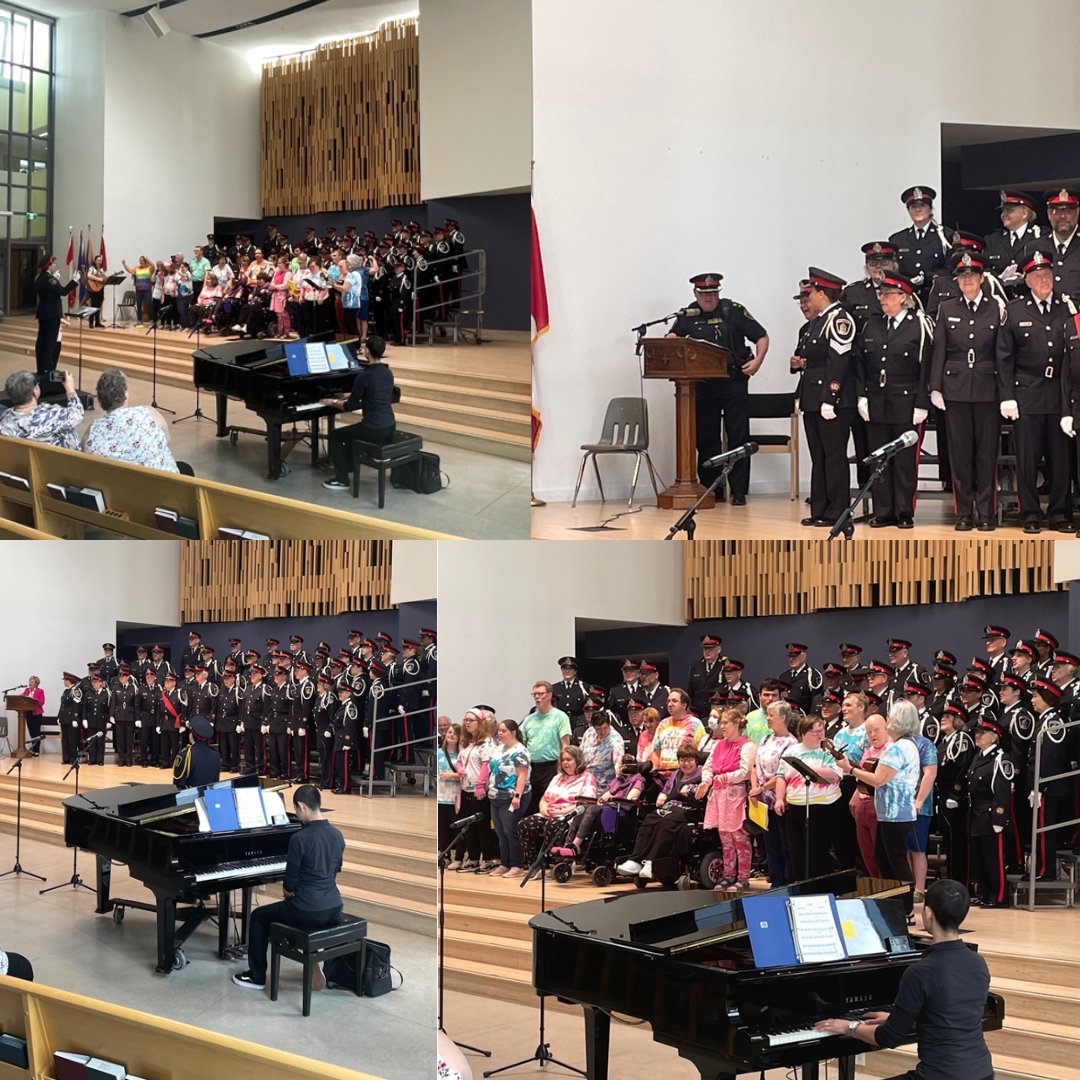 Today the Waterloo Regional Police Service Chorus put on an amazing show at the Knox Church in Waterloo. Special thanks to The Buddy Choir for joining and singing songs such as the national anthem and Sweet Caroline. All proceed went to support the @SOOntario #SpringGames2024