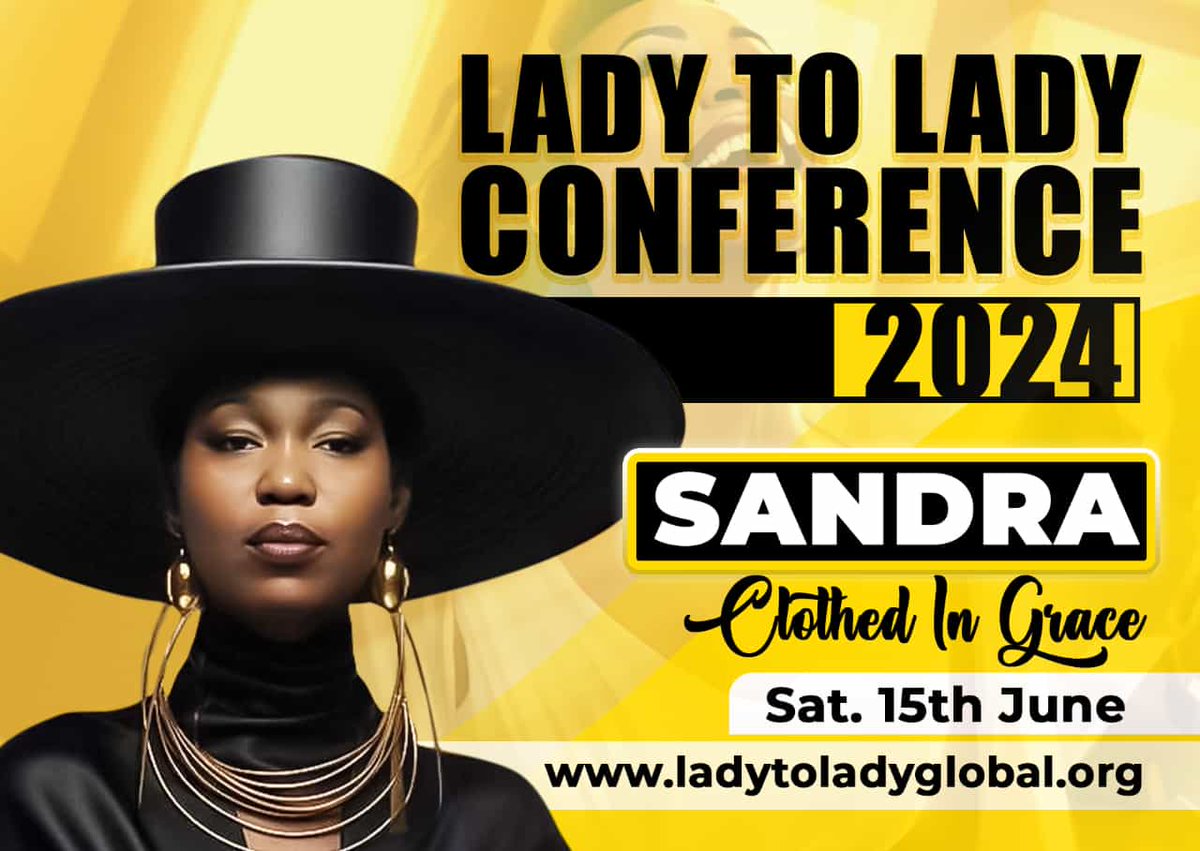 Lady to Lady Global Conference 2024 You are invited to a a leading Ladies Conference 2024 and celebrate its 15th anniversary. Doors open at 10 am @ Fairfield Theatre, Concert Hall, Croydon FREE ADMISSION Click bit.ly/Lady2L2024 to register