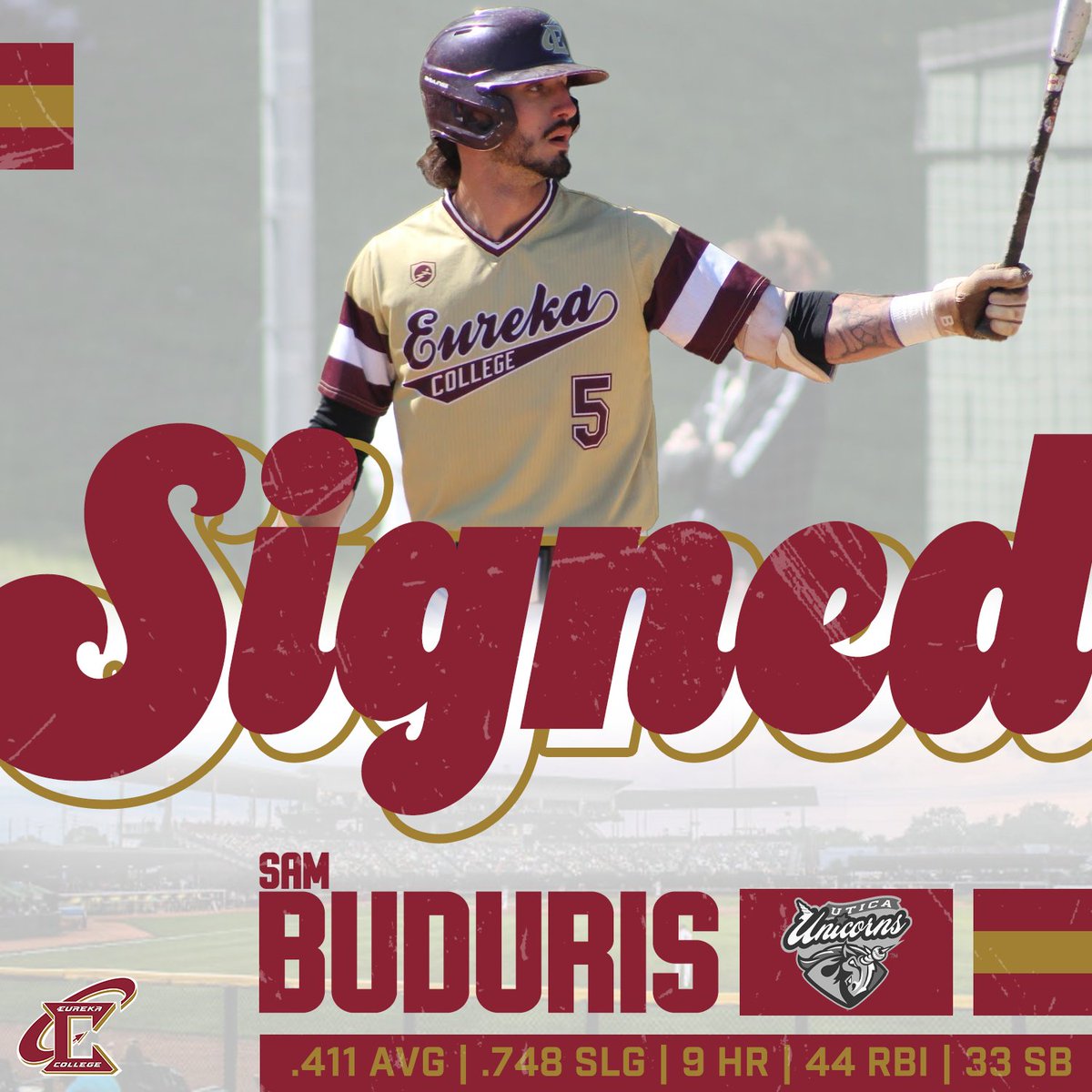 Congratulations to Sam Buduris of <a href="/ECRedDevilsBase/">Eureka College Baseball</a> on signing a contract with the Utica Unicorns in the United Shore Professional Baseball League.