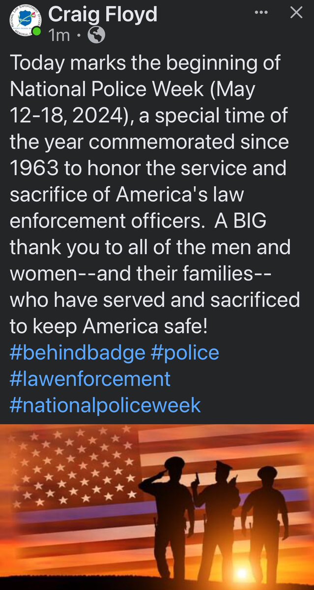 Today is the start of #PoliceWeek 
#Honor #Remember 
#Respect 
#PoliceWeek2024 
#NeverForgetTheFallen