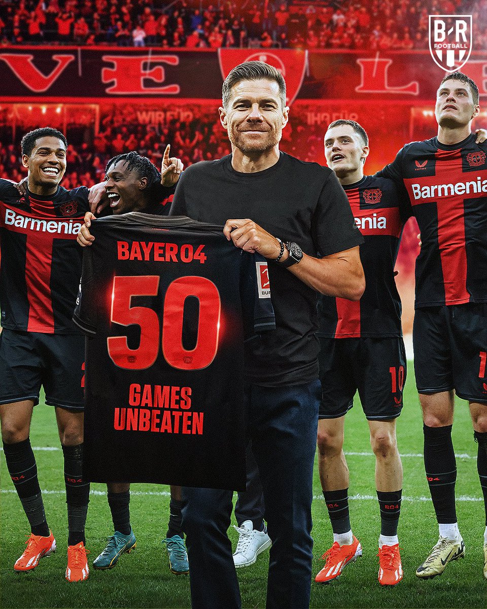 𝟓𝟎 𝐆𝐀𝐌𝐄𝐒. Bayer Leverkusen's unbeaten run continues. HEROIC.