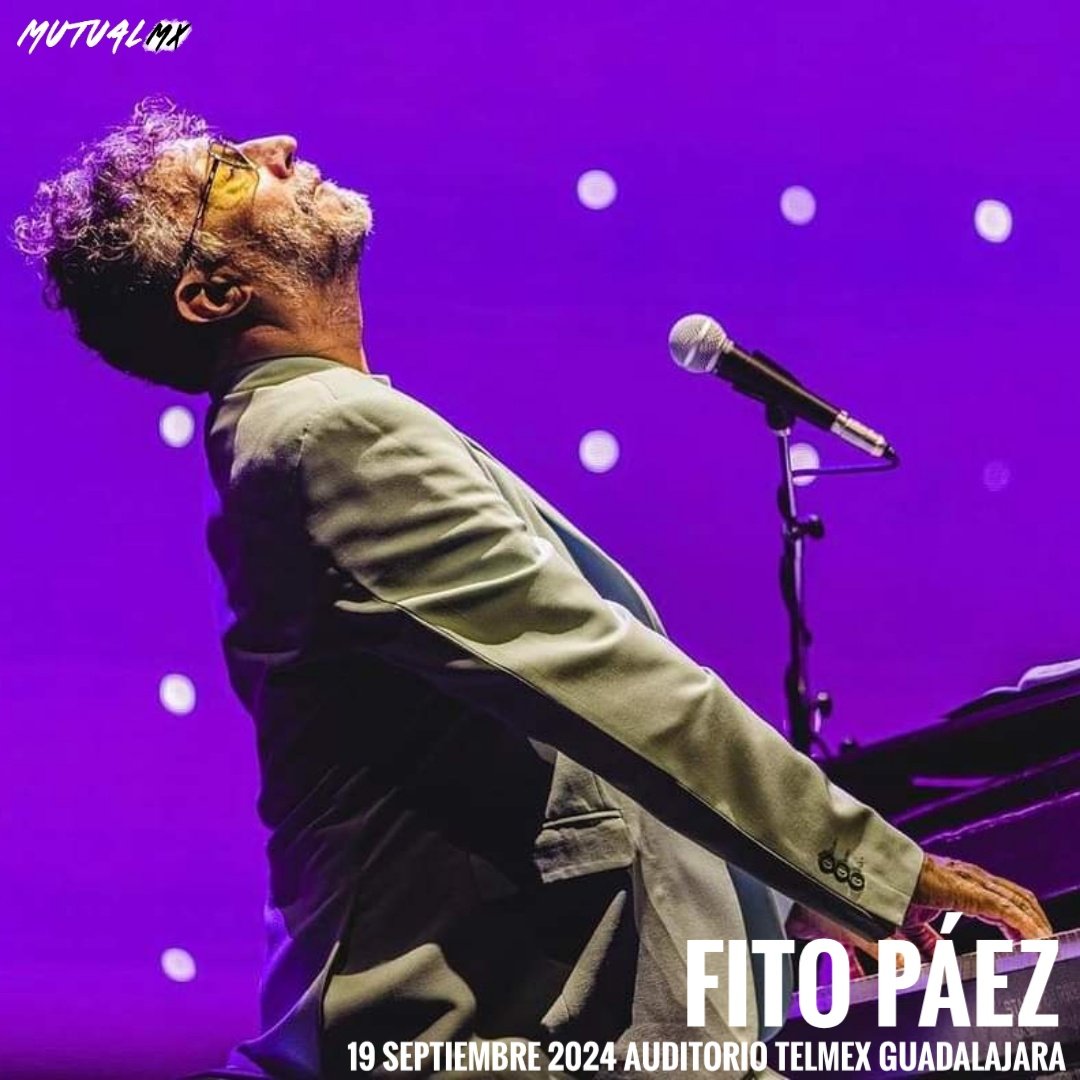 El cantante y compositor argentino @FitoPaezMusica dará dos conciertos más en México como parte de su gira 'El amor Después del Amor' haciendo una escala en la Perla Tapatía en el imponente @AuditorioTelmex el 19 de septiembre 😍 Presenta @ocesa_total 🎟️: bit.ly/3xH2OeP