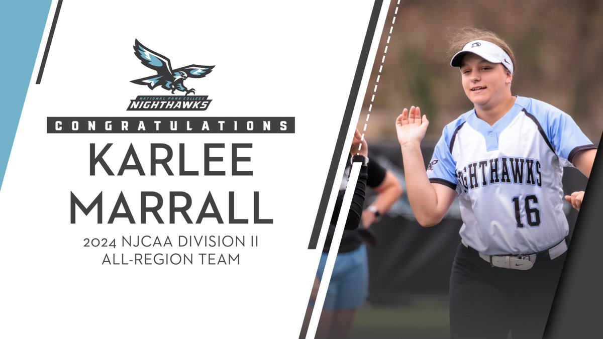 Congratulations to #NPCHawks freshman Karlee Marrall on being named to the #NJCAA All-Region II team! A consistent hitter all season long, Marrall led the Nighthawks to two postseason victories this week as NPC eyes the Region II Championship game. #NighthawkGrit #ThisIsNPC