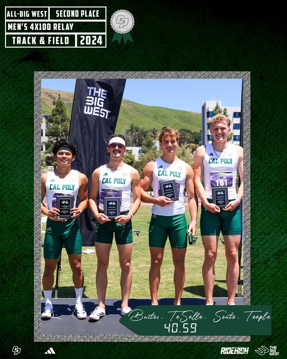 Boosty, Mac, Joey and Teeple weren’t messing around, posting the fastest men’s 4x100 relay time (40.59 seconds) in school history in 20 years to help the Mustangs secure 🥈

#RideHigh🐎