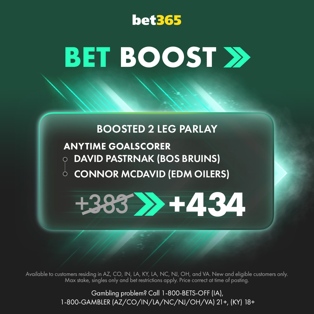 Looking to bet on the two NHL playoff games today? There are a variety of bet boosts available on site, including the one below 👇