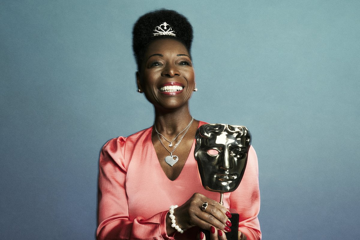 Baroness @FloellaBenjamin OM DBE DL receives the BAFTA Fellowship. Read more about Floella’s long-standing career in our #BAFTATVAwards with @pandocruises Show Notes at the link below. 👉 bafta.org/about/awards-s… #BAFTATVAwards with @pandocruises 📸 Rachel Smith