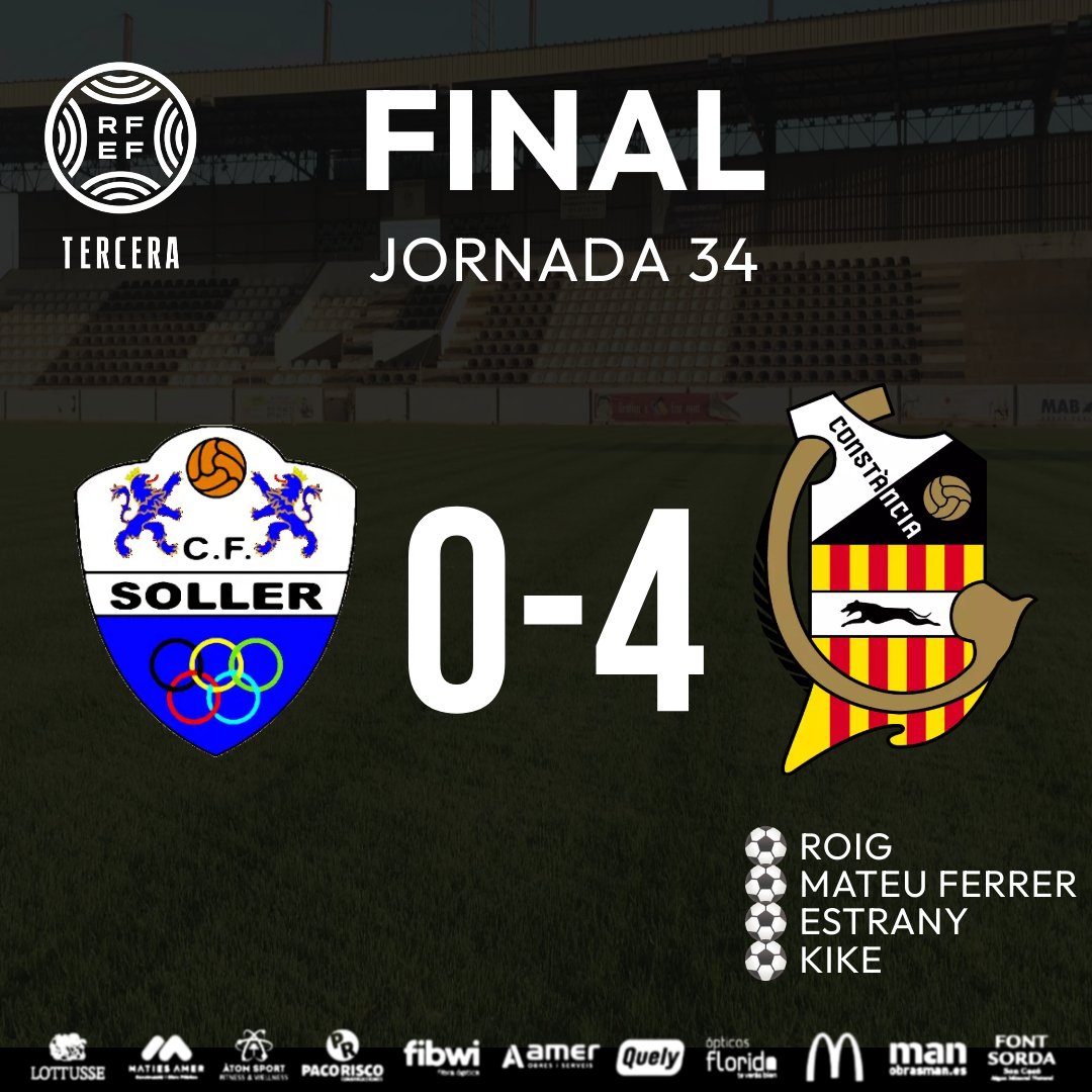 Acaba la temporada del 3a RFEF amb victòria 

@CF_Soller 0
@CEConstancia 4

#FutbolÉsConstància