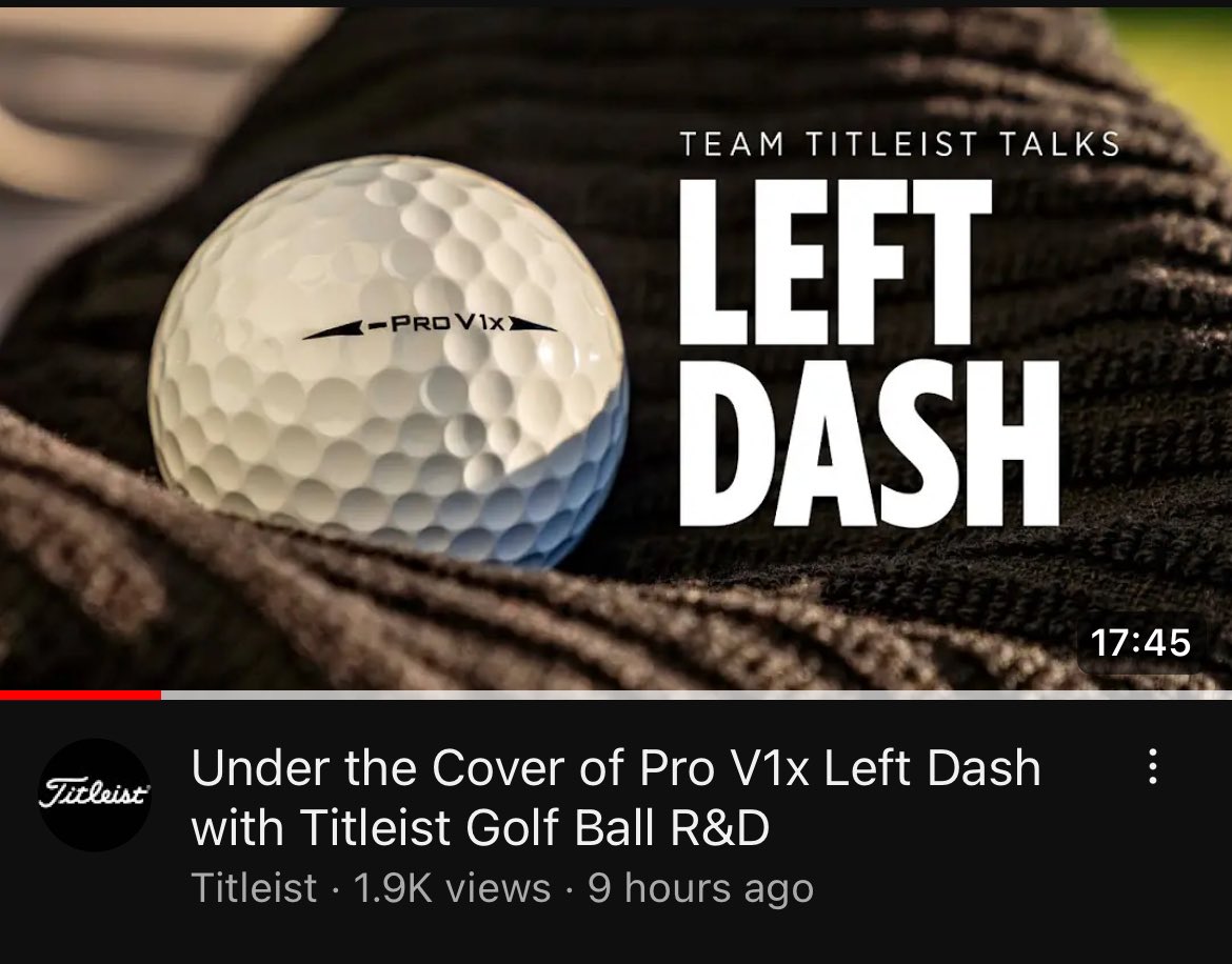 Take a look at the @TitleistEurope YouTube channel and watch the short video about the @Titleist ProV1X Left Dash ball with the Titleist Golf Ball Tech Boys. youtu.be/G9VlPmf0Oa4?si… #titleist #Provingit #leftdash @ben_fisher01 #golfballs #no1Ball