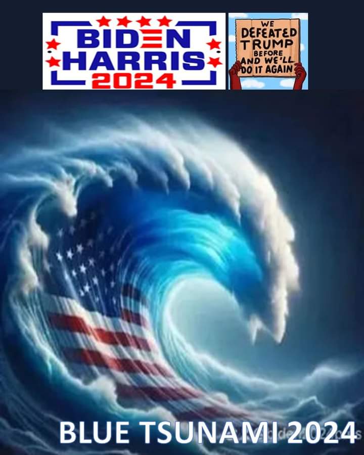 Damaan4u33's tweet photo. Are you riding the Blue Tsunami with Biden and Harris for 2024? RT, and wave back! 🌊 🌊 🌊 https://t.co/ltocWeLZPr