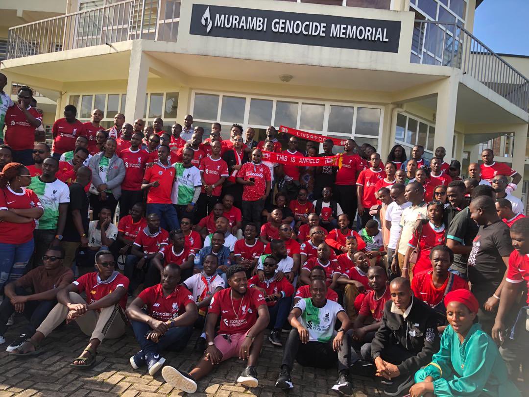 Today @LFC fans in #Rwanda @OLSC_Rwanda Visited Murambi Genocide Memorial in @Nyamagabe and donated 5 Cows to Genocide Survivors.

This is an annual event where Liverpool fans in Rwanda gather to remember The 1994 Genocide against the Tutsi.

#YNWA #Liverpool 
#Kwibuka30
