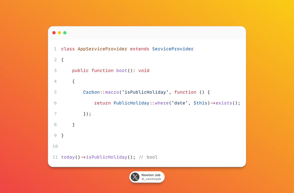 _newtonjob's tweet photo. #Laravel macros are powerful! 🔥 https://t.co/4Ognr7ooXu