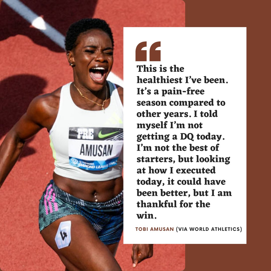 🗣🗣Tobi Amusan on her slow start in Jamaica. Her last disqualification in China played on her mind, but she bounced back from that setback to run her fastest time this season. 

Make way...Tobi Express is coming for everything this season!