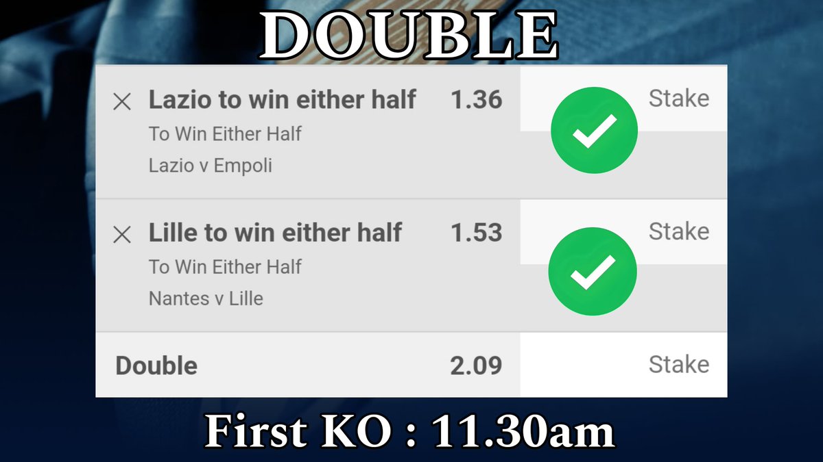 WINNER 🏆 

@ 2.09

#Double #Tips #Bets #Betting