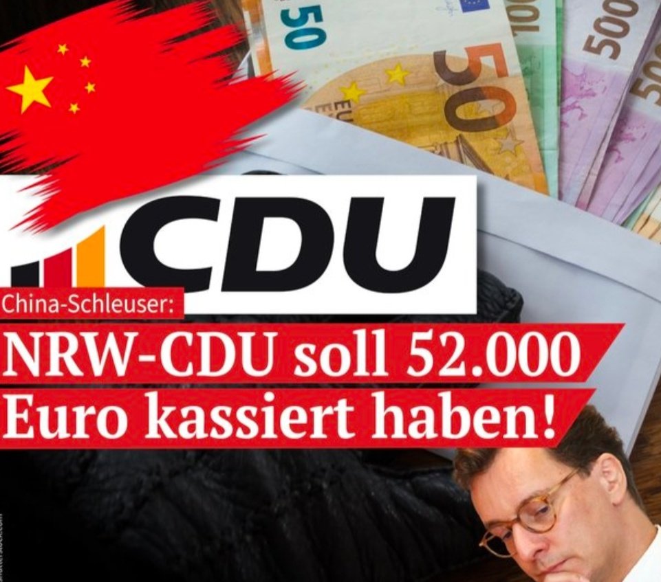 Schmeißt die Schleuser #CDU eigentlich die reichen Chinesen wieder raus, die für eine Parteienspende von mindestens 52.000 € in unser Land gelassen wurden? @CDU @CDUNRW_de 🇩🇪 #Krah #Miosga #Wuest #Migration #Europawahl2024 #Presseclub