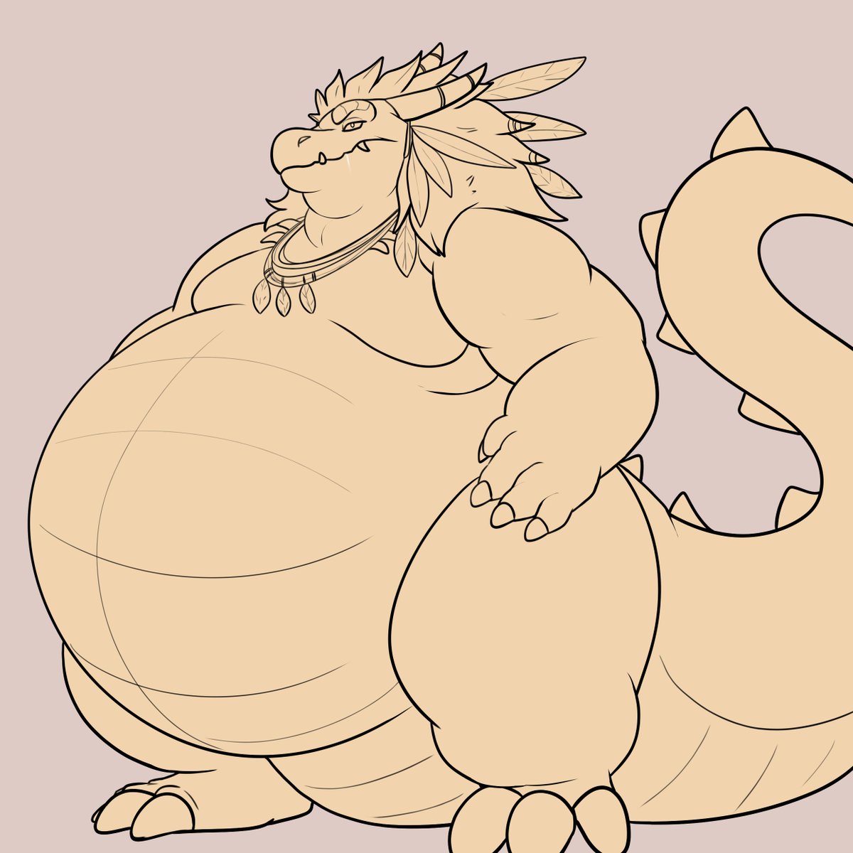 not sure i'd finish dis tribal chief lizard but heres a wip need to get better at drawing front facing leggies