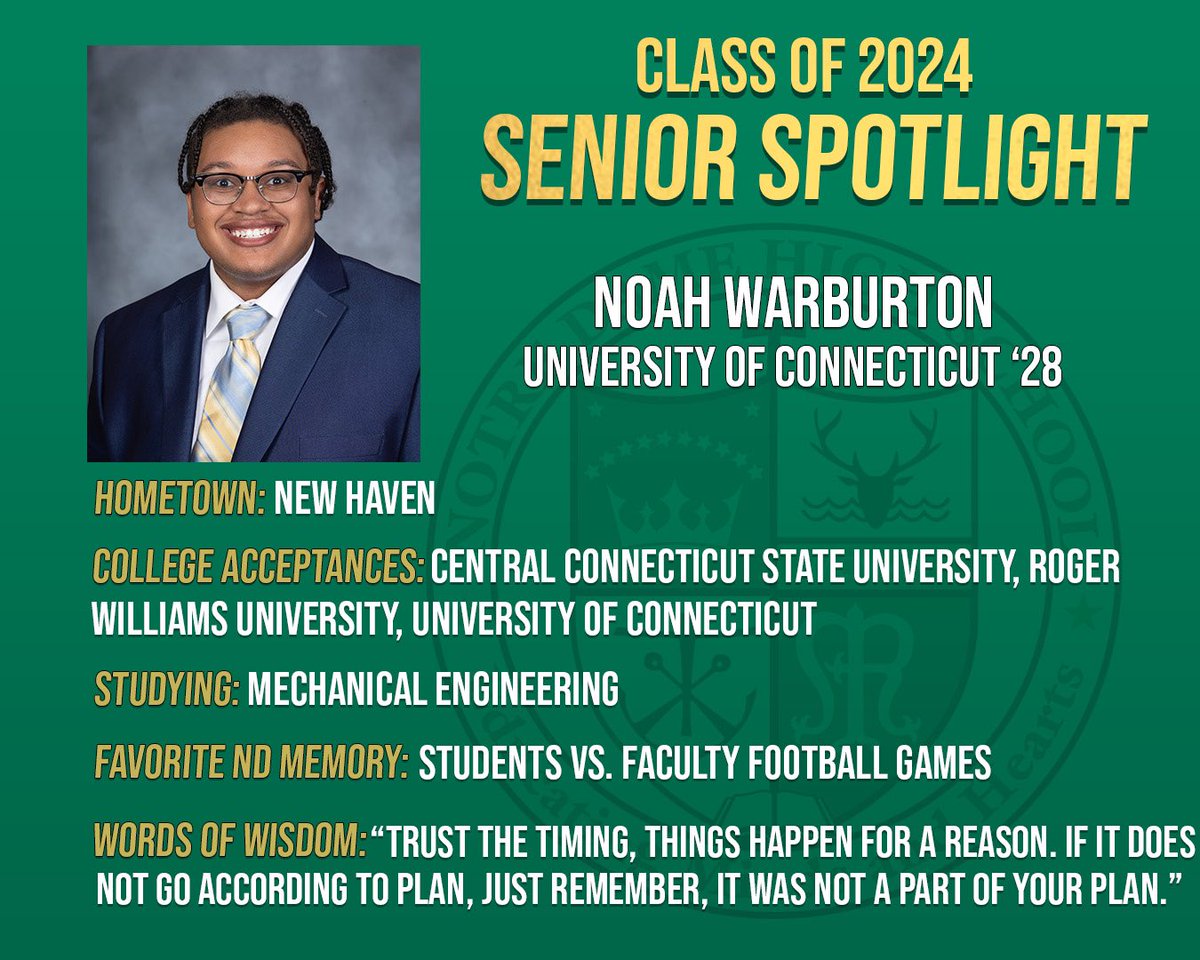 Today’s Class of 2024 Senior Spotlights are Dwayne Coleman, Justin Currie, Zach Marcucci, and Noah Warburton. Congratulations on your acceptances and we wish you the best of luck in the future!